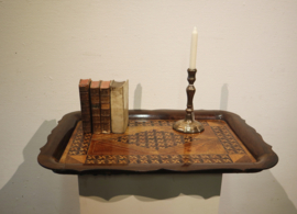 Groot antiek ingelegd dienblad