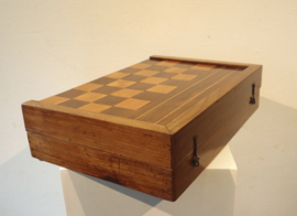 Antiek houten schaakspel, back gammon