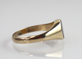 Vintage gouden ring, zegelring, met onyx