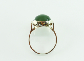 Vintage gouden ring grote ovale jade