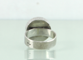 Vintage zilveren ring met streep-agaat