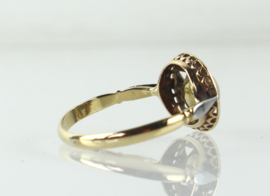 Antieke 18 karaat gouden ring met parel