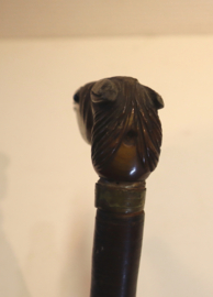 Antieke wandelstok met handvat paard
