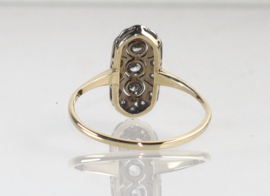 Art Deco gouden ring oudslijpsel diamanten, ca. 1910