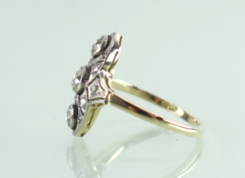 Antieke goud platina Art Deco ring diamant