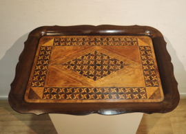 Groot antiek ingelegd dienblad