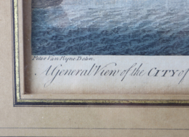 Antieke gravure Rotterdam, 18e eeuw