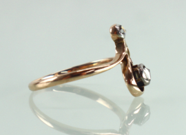 Antieke roségouden Art Nouveau ring roosdiamant