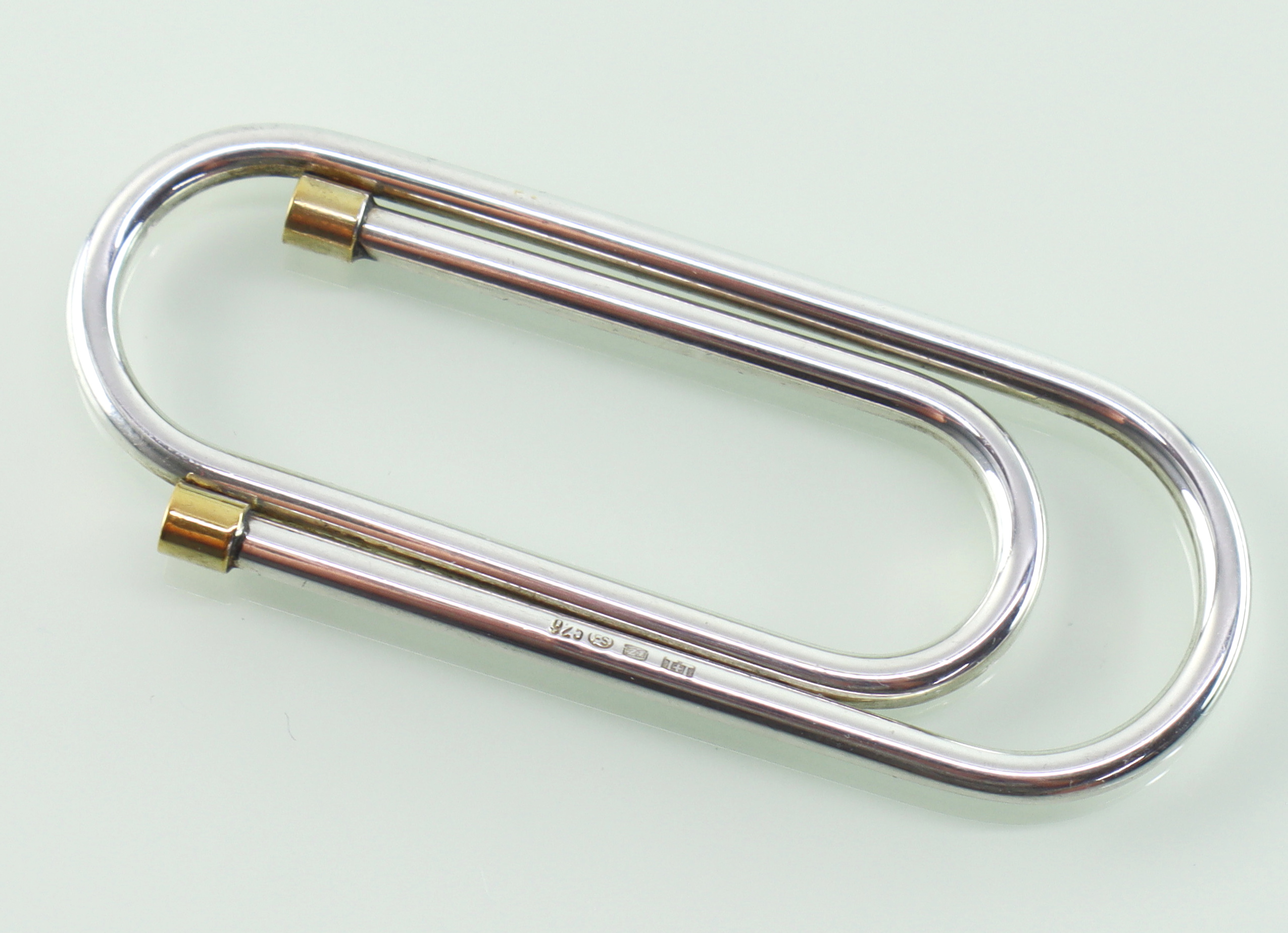 Vintage zilveren geldclip / paperclip Franz Scheurle 1970