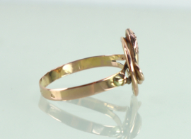 Antieke Franse gouden ring slang met granaat