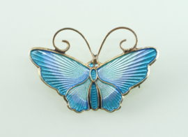 Vergulde broche vlinder email David Andersen