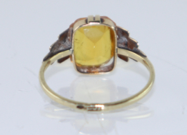 Antieke Art Deco gouden ring met citrien