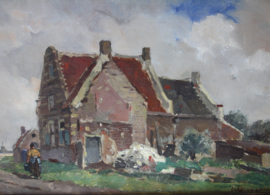 Theo van Wijngaarden (1874-1952) vrouw in polder