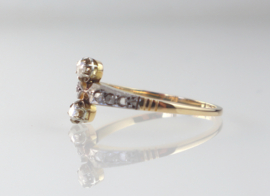Antieke gouden ring met roosdiamanten