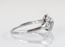 Antieke Art Deco witgouden ring met diamanten