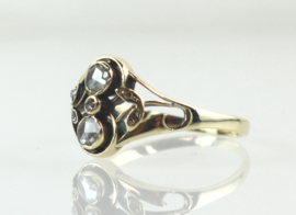 Antieke Jugendstil gouden ring met diamant