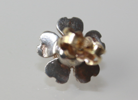 Antieke oorbellen van goud, zilver en roosdiamant