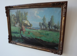 Bram Segaar (1888-1962), schilder in polderlandschap