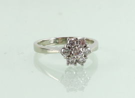Vintage gouden rozet ring bloem briljant diamant