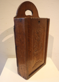 Antieke houten schooltas, 18e eeuw