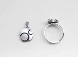 Zilveren ring bergkristal en hanger Sten & Laine Finland