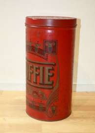 Groot antiek koffieblik