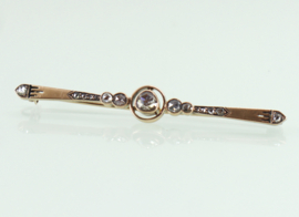 Gouden broche roosdiamanten Art Deco ca. 1910