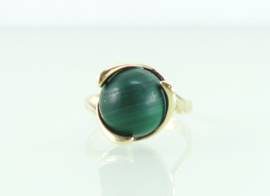 Vintage gouden ring met malachiet