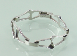 Vintage zilveren schakelarmband golvende schakels