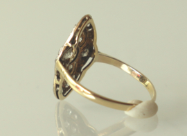 Art Deco gouden ring met oudslijpsel diamanten, ca. 1910