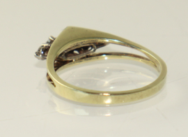 Vintage gouden ring met 5 briljanten, jaren '70/80