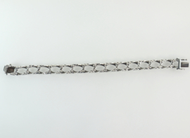 Vintage zilveren armband met bewerkte schakels