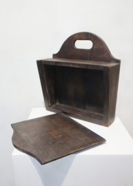 Antieke houten schooltas