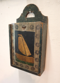 Antieke Friese houten schooltas