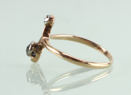 Antieke roségouden Art Nouveau ring roosdiamant