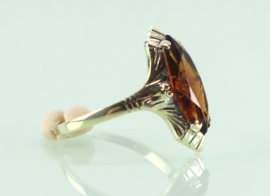 Art Deco gouden ring met citrien