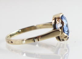 Vintage 14 karaat gouden ring met blauwe spinel