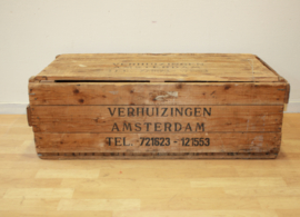 Vintage houten verhuiskist / transportkist