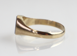 Vintage gouden ring, zegelring, met onyx