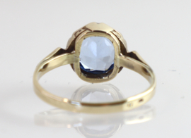 Vintage 14 karaat gouden ring met blauwe spinel