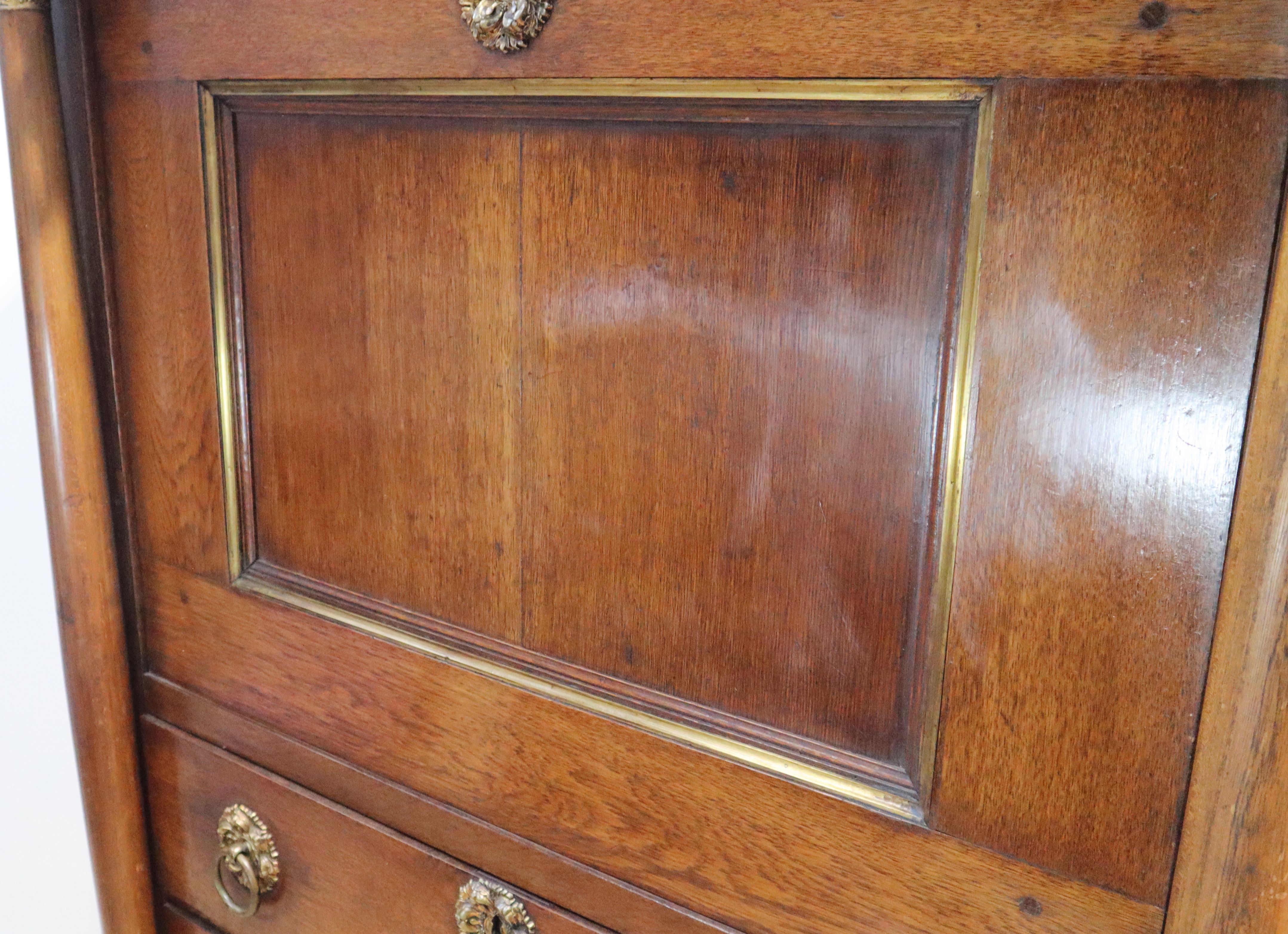 Antieke secretaire à abbatant met lederen schrijfblad