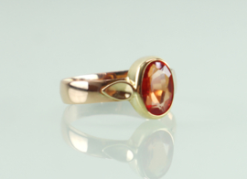 Vintage gouden ring oranje saffier