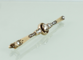 Gouden broche roosdiamanten Art Deco ca. 1910