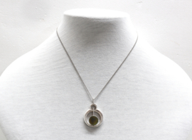 Vintage zilveren hanger nefriet jade K&L jaren ‘70