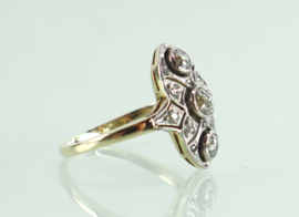 Antieke goud platina Art Deco ring diamant