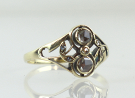 Antieke Jugendstil gouden ring met diamant