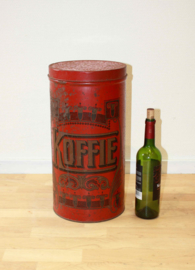 Groot antiek koffieblik