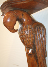 Art Deco wandconsole houten papegaai