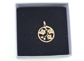 Jugendstil gouden hanger klimop met parels
