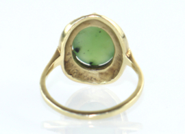 Vintage gouden ring met jade, jaren ‘60